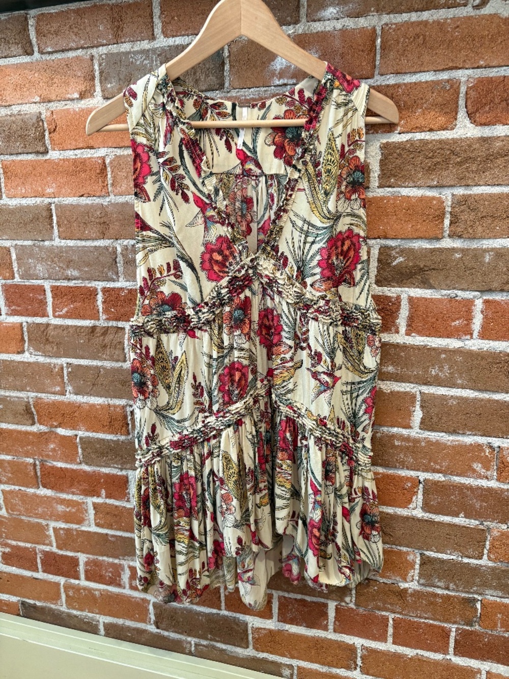 Free People “Purple Haze” Tiered Ruffle Tunic Size S